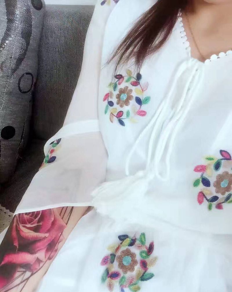 两组买家秀. [跳跳][转圈][跳跳][转圈][回头]纹身图片_手稿腿部手臂欧美传统清新写实肖像动物原创纹身图案