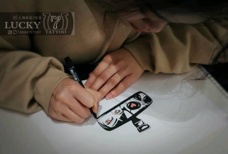 反光镜|图腾设计|幸运7纹身纹身图片_手臂图腾纹身图案