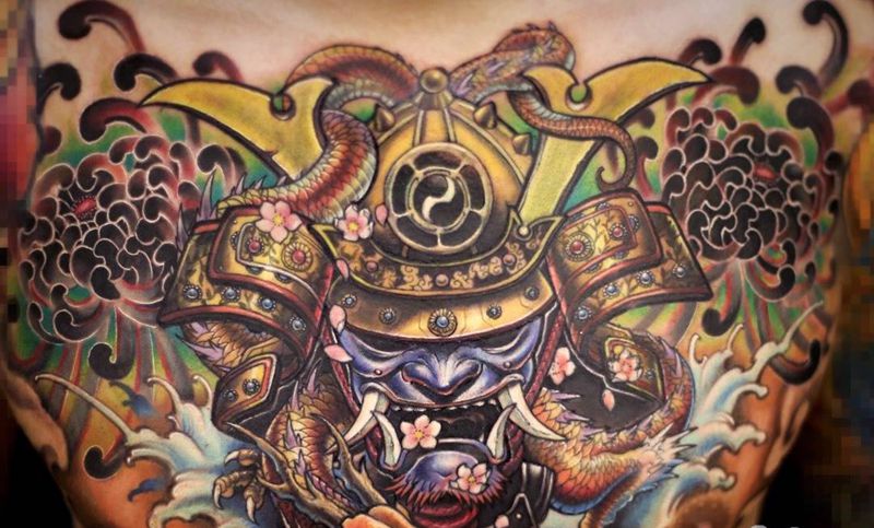 花胸重彩作品by阿开纹身图片