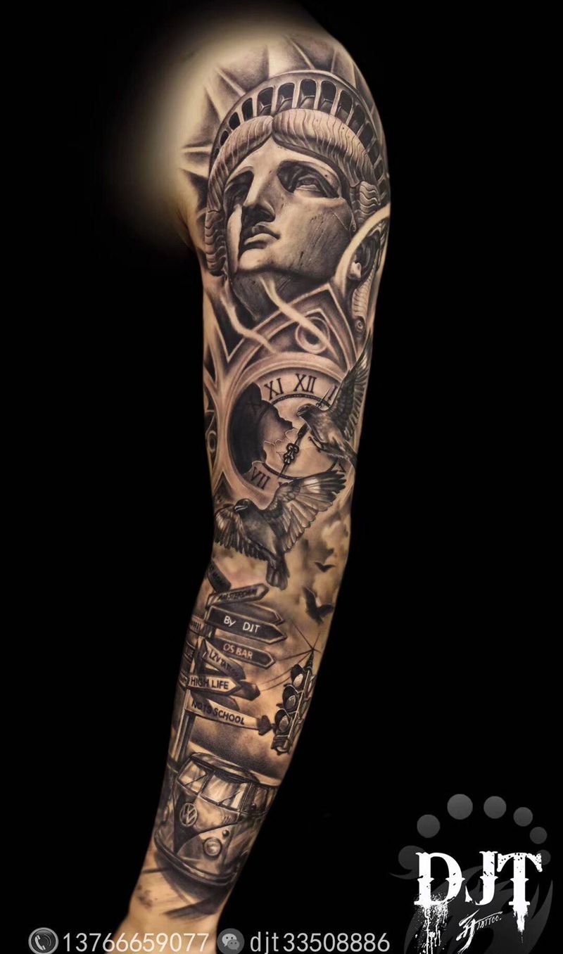 by 首席 阿开.纹身图片_成品手部手臂欧美清新写实肖像原创静物人物纹身图案