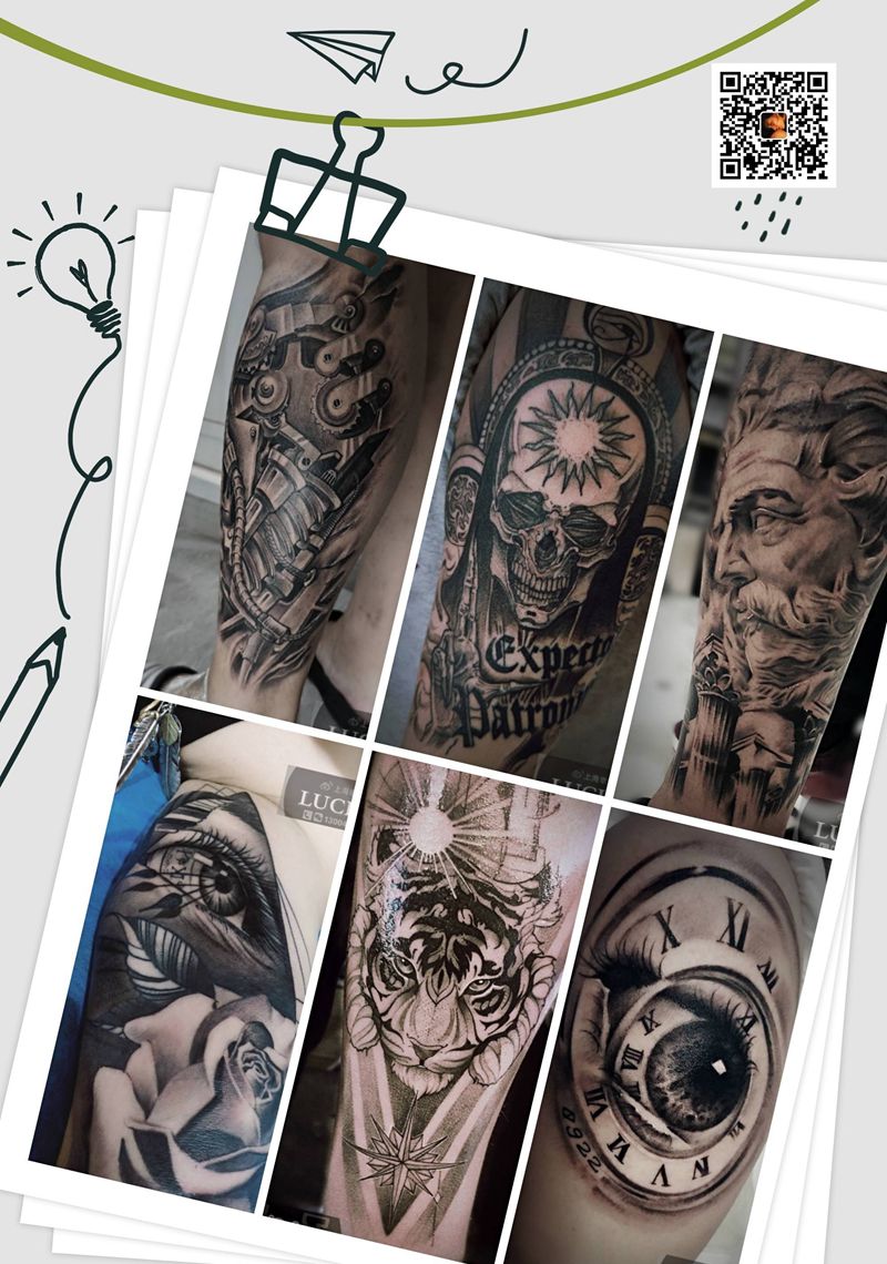 黑灰写实|幸运7纹身纹身图片_欧美写实纹身图案