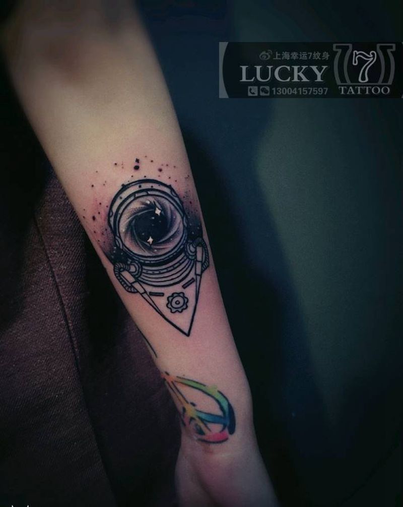 宇航员|幸运7纹身纹身图片_手臂清新图腾成品纹身图案
