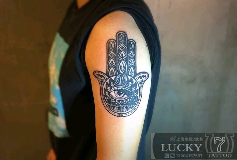 法蒂玛之手|幸运7纹身纹身图片_手臂图腾纹身图案