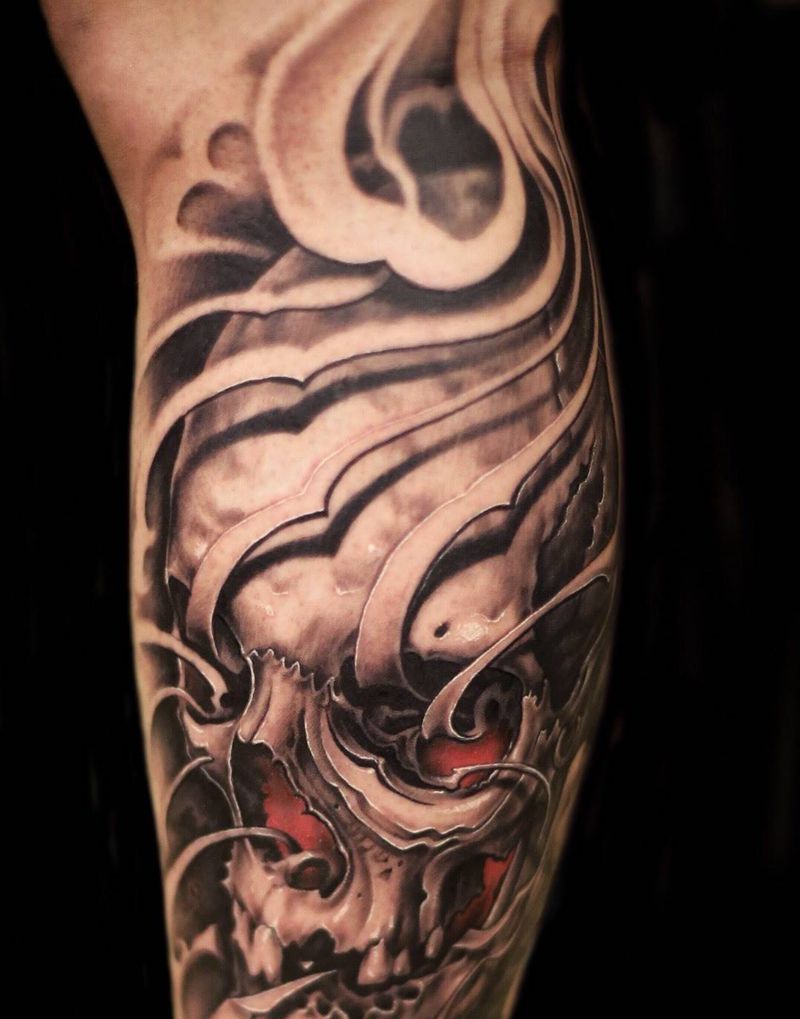 骷髅作品by阿开纹身图片