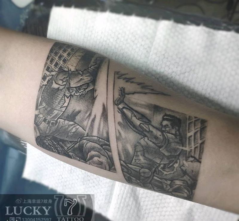 漫威“内战”|幸运7纹身纹身图片_手臂动漫纹身图案