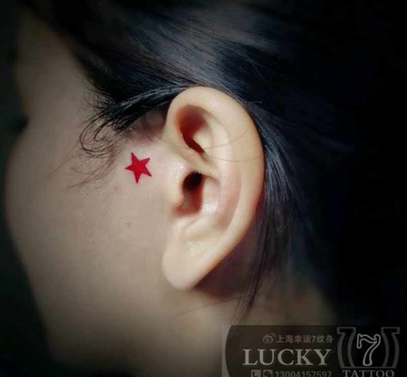 小红星|五角星|幸运7纹身纹身图片_图腾纹身图案