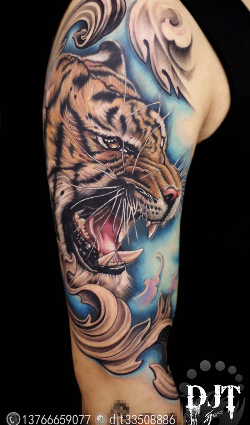 3d老虎 by阿开老师纹身图片