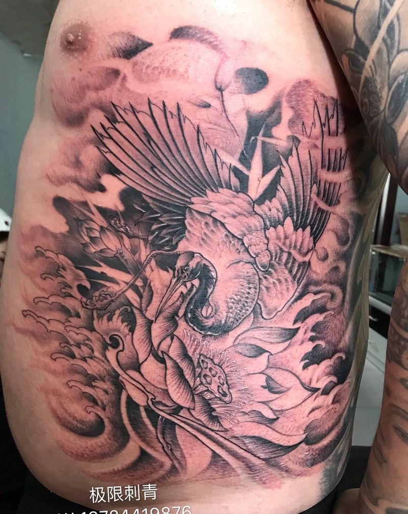 仙鹤纹身图片