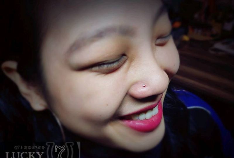 鼻钉穿刺|幸运7纹身纹身图片_专业穿刺纹身图案