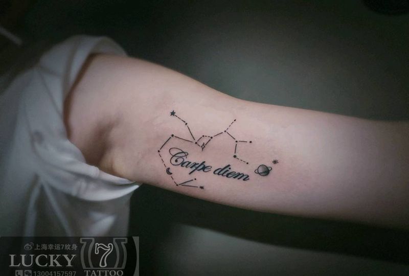 星座|字母|幸运7纹身纹身图片_手臂图腾纹身图案