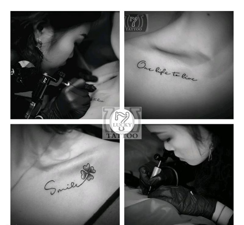 锁骨小字母|幸运7纹身纹身图片_锁骨小清新字母纹身图案