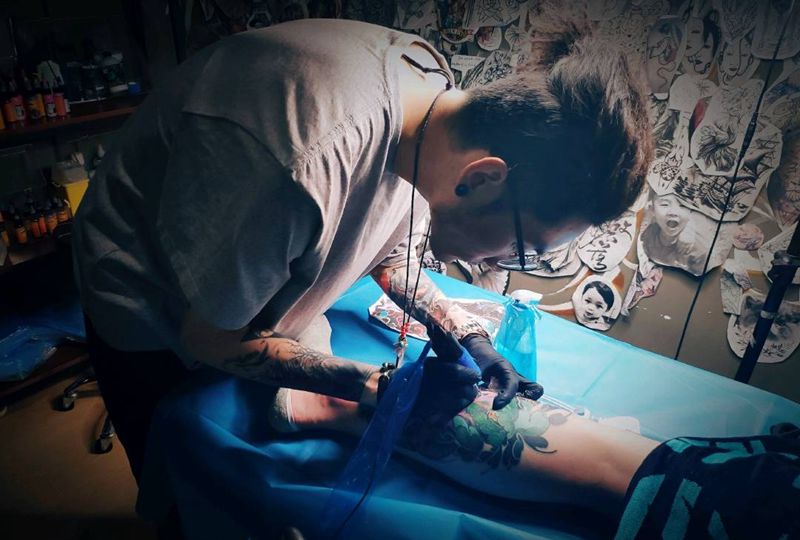 般若|幸运7纹身纹身图片_新传统小腿未完成纹身图案