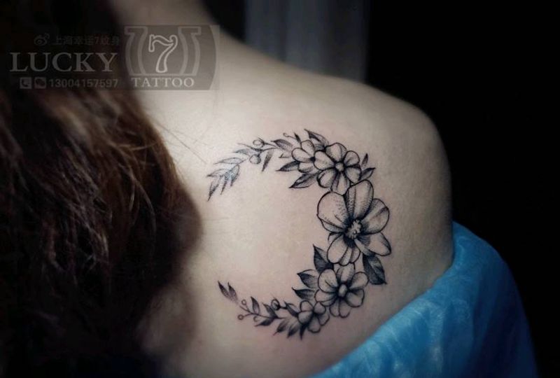 花卉|月亮|幸运7纹身纹身图片