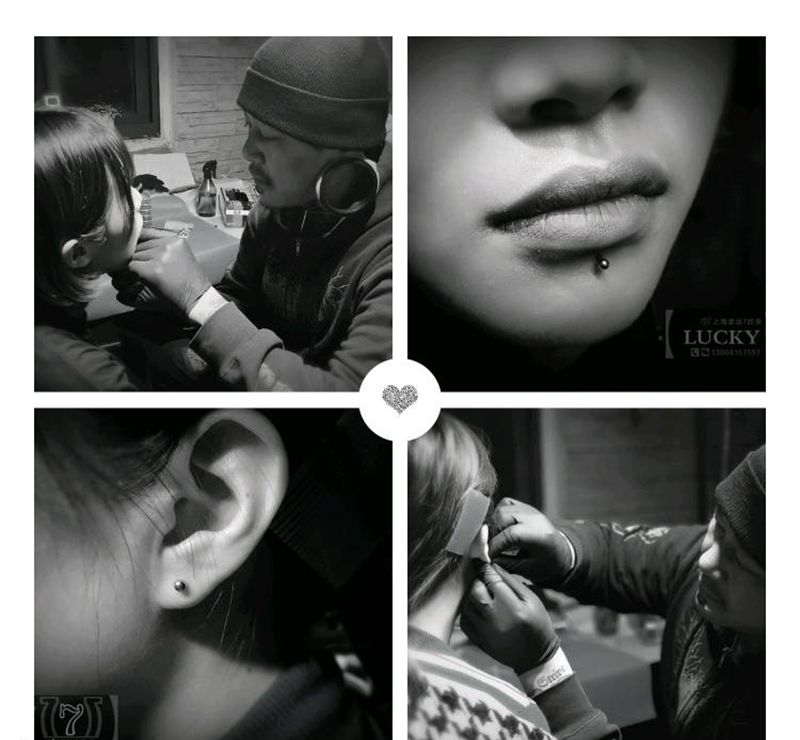 穿刺|唇钉|耳钉|幸运7纹身纹身图片_唇钉耳钉穿刺纹身图案