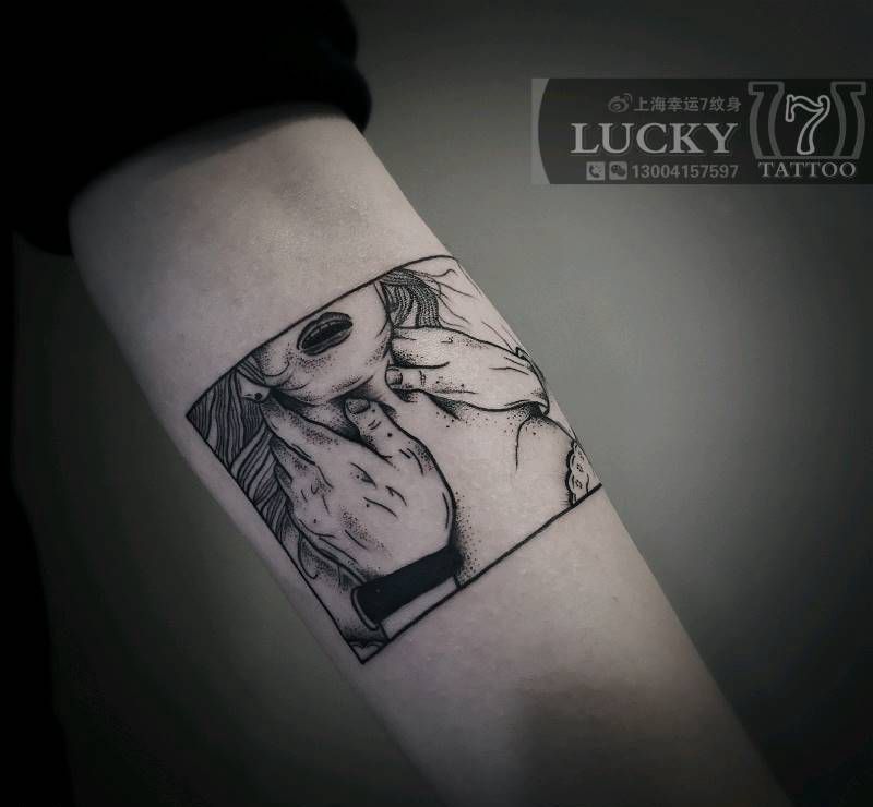 个性点刺|幸运7纹身纹身图片_手臂点刺纹身图案