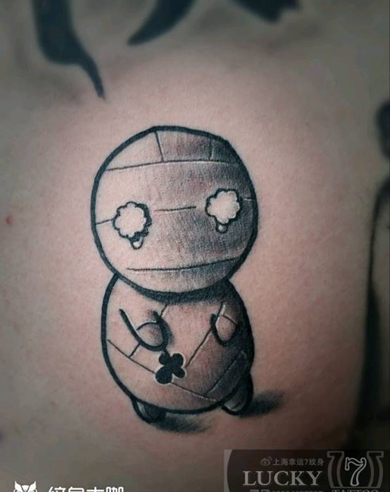 木乃伊|娃娃|幸运7纹身纹身图片_胸部原创暗黑成品纹身图案