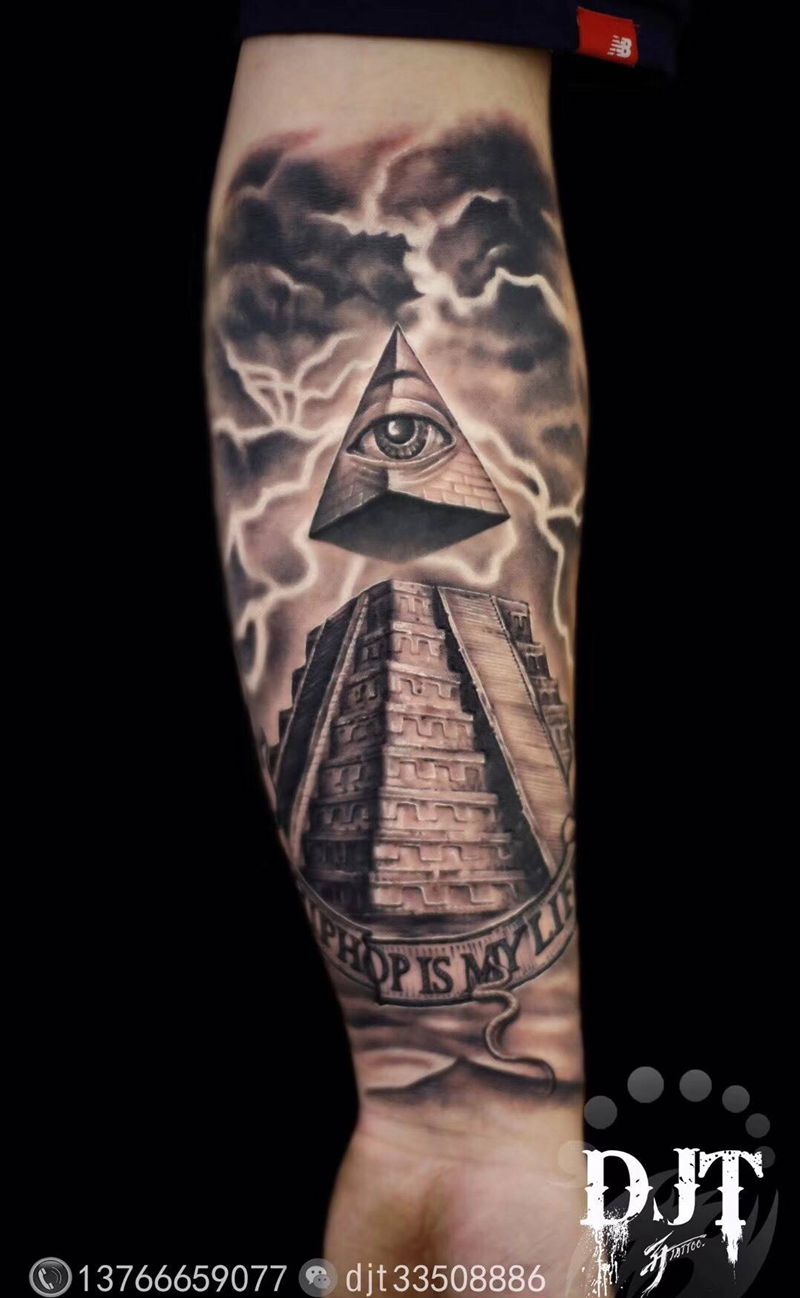 by 首席 阿开.纹身图片_原创宗教字符写实欧美肖像手部手臂纹身图案