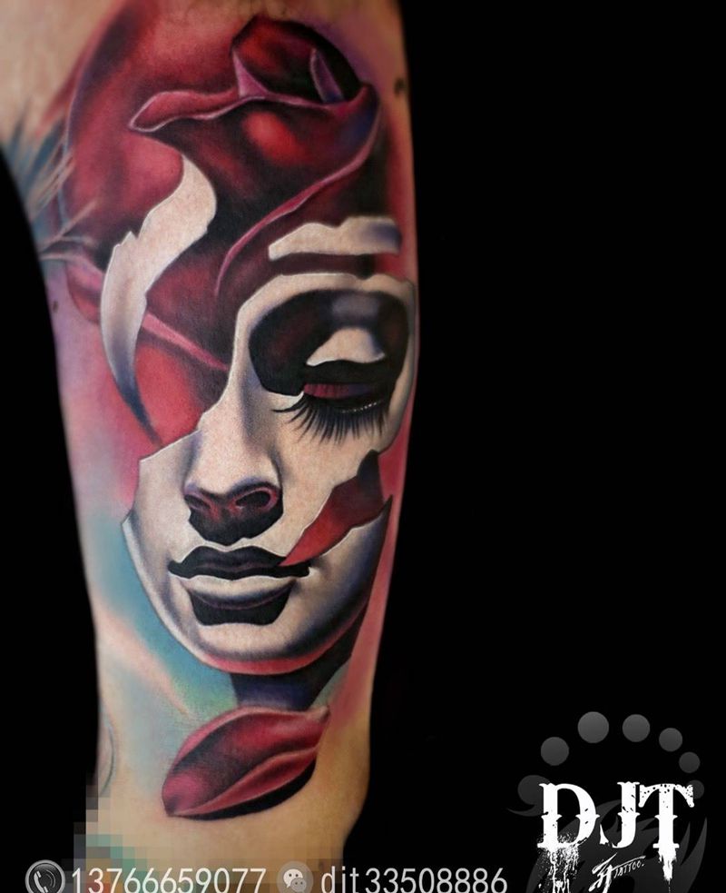 重彩写实作品by阿开老师纹身图片