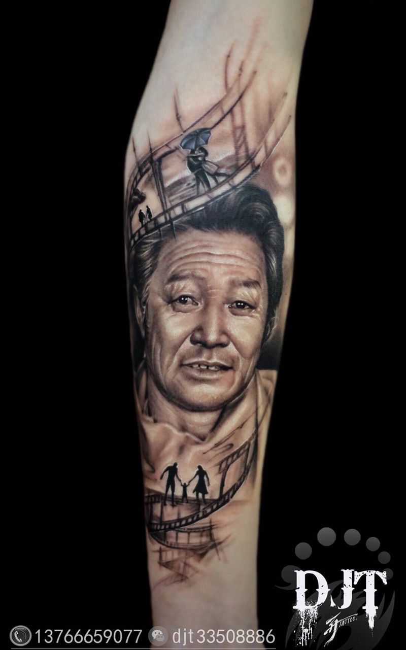 by 首席 阿开.纹身图片_人物原创情侣静物肖像写实清新欧美手臂纹身图案