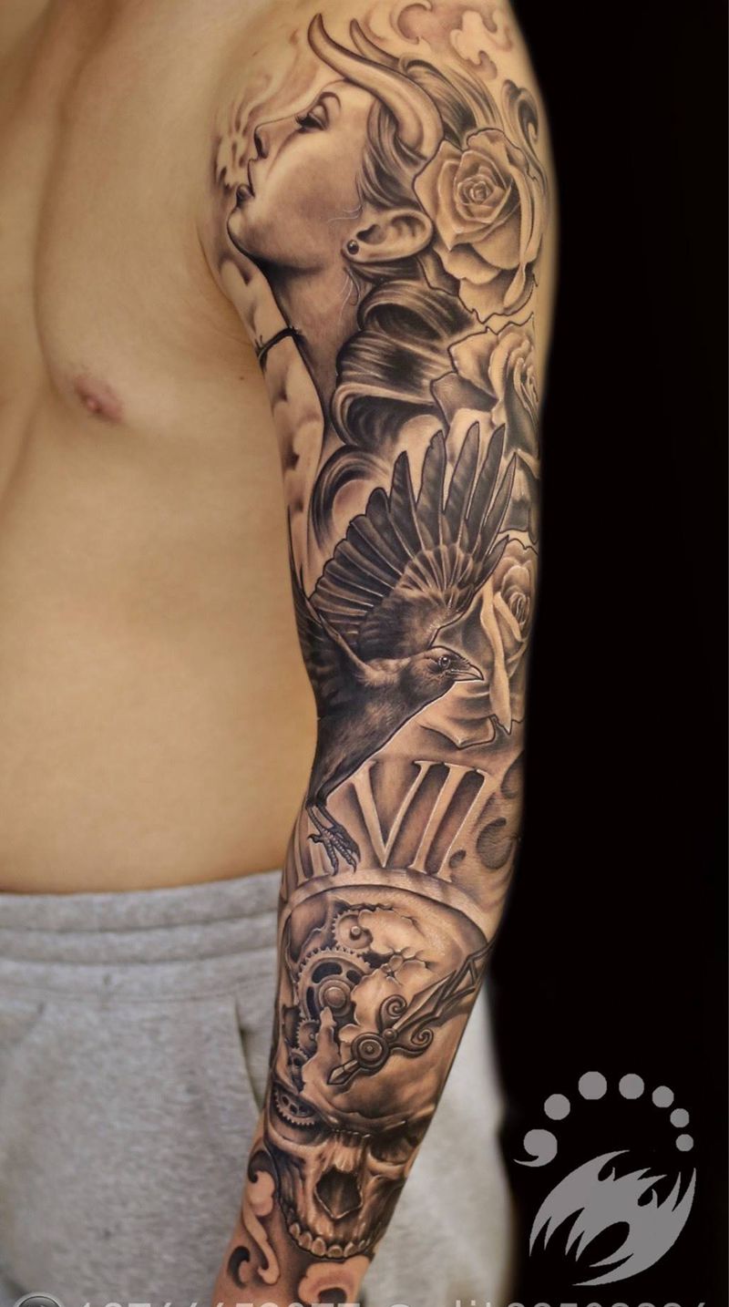 欧美花臂作品by阿开.纹身图片