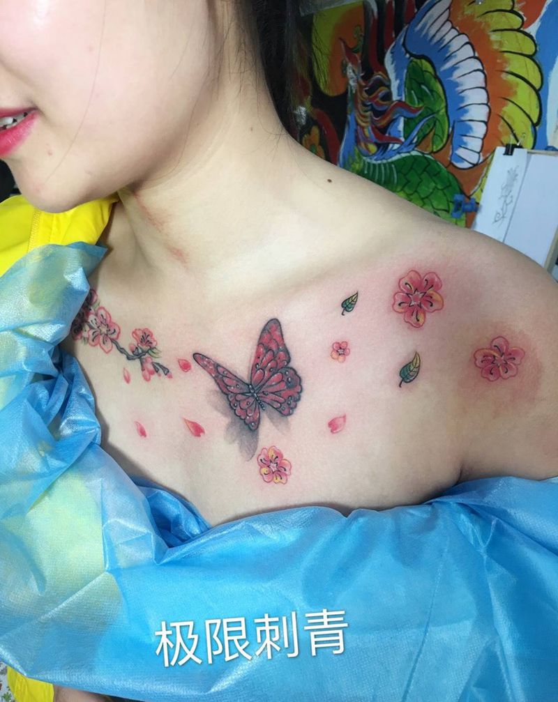 胸花小做纹身图片