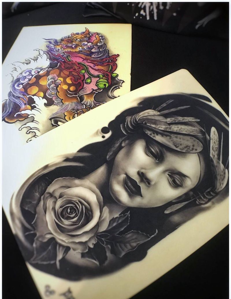 雕金堂刺青纹身图片_肖像写实欧美传统清新习俗国画纹身图案