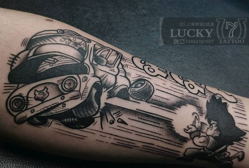 七龙珠|幸运7纹身纹身图片_手臂动漫纹身图案