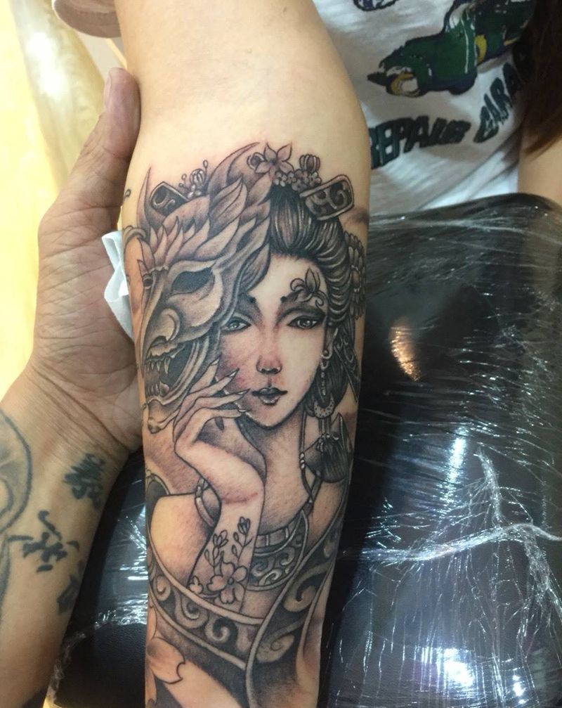 艺妓纹身图片