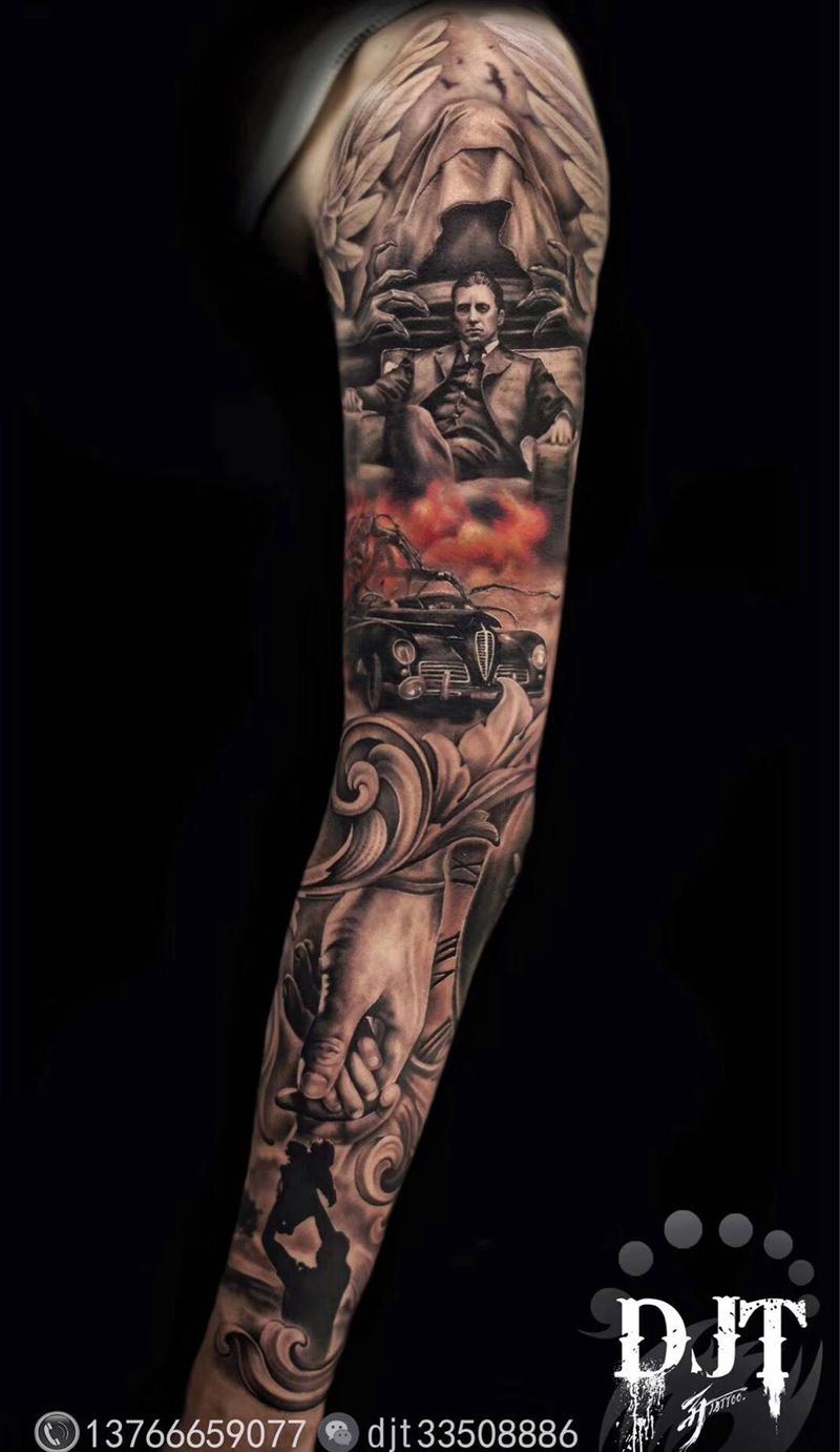 电影主题花臂纹身图片