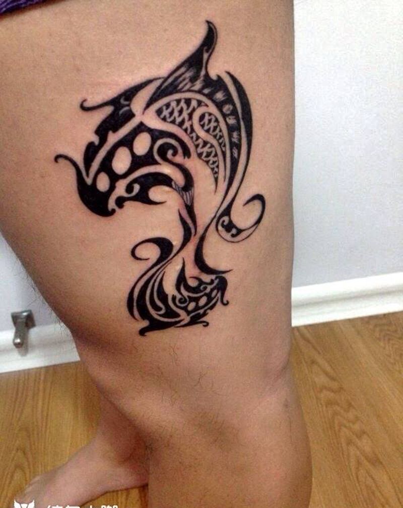 别问我是谁?我是双鱼座!纹身图片