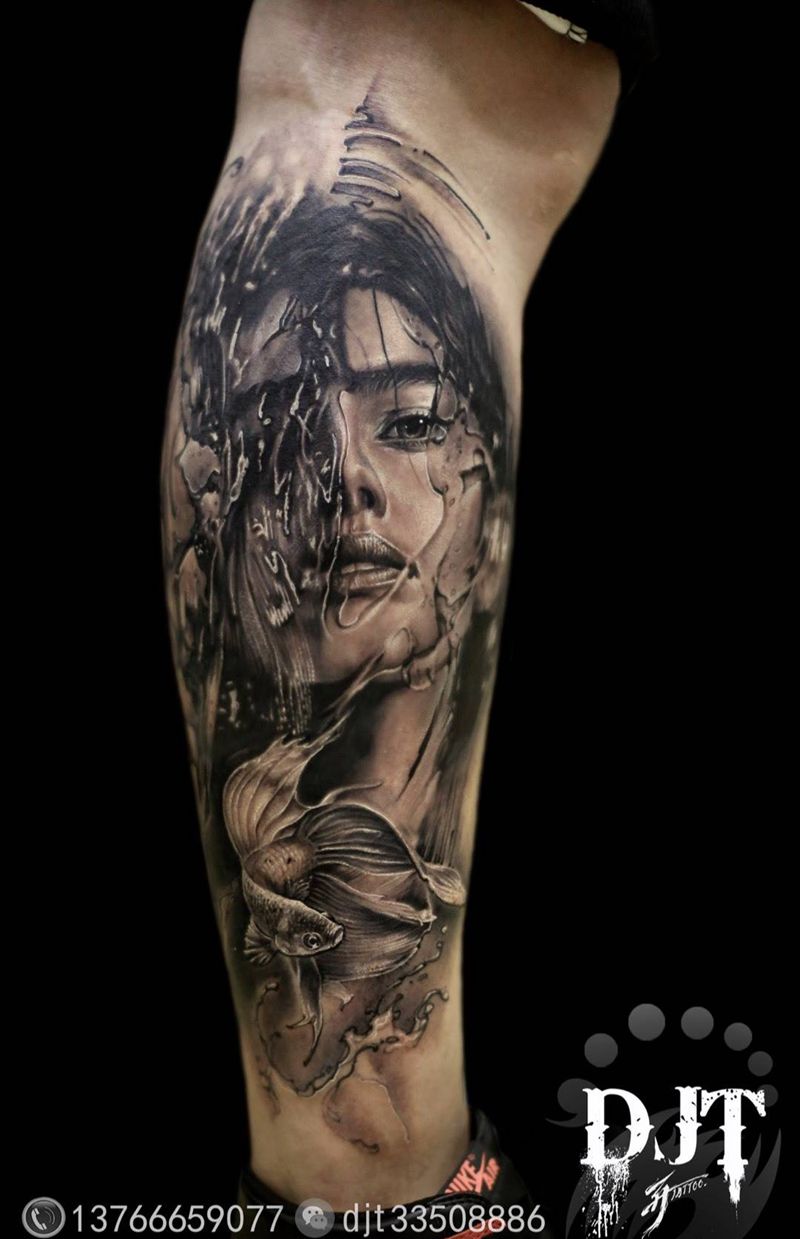 by 首席 阿开.纹身图片_人物原创情侣动物静物肖像写实清新欧美手臂纹身图案