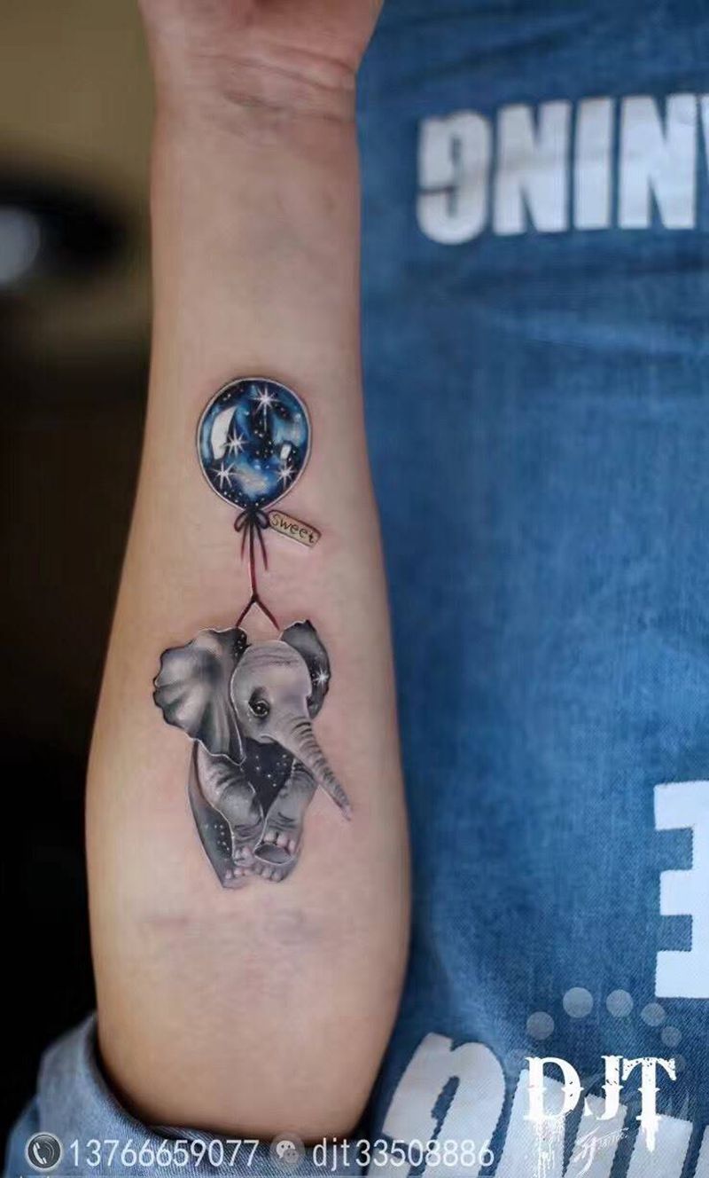 喜欢反过来走走. by 阿开.纹身图片_成品手稿手臂腿部写实传统欧美肖像原创静物纹身图案