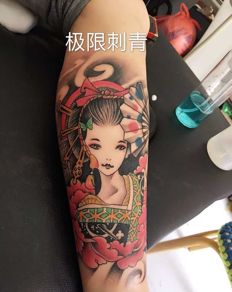 艺妓纹身图片