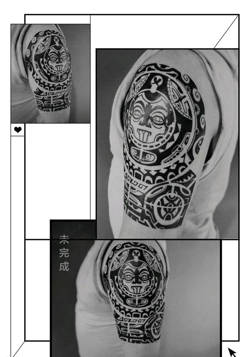 毛利图腾|幸运7纹身纹身图片_手臂图腾未完成纹身图案