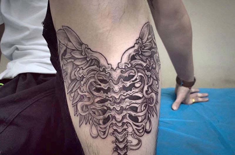 疤痕遮盖纹身图片_手臂New School纹身图案