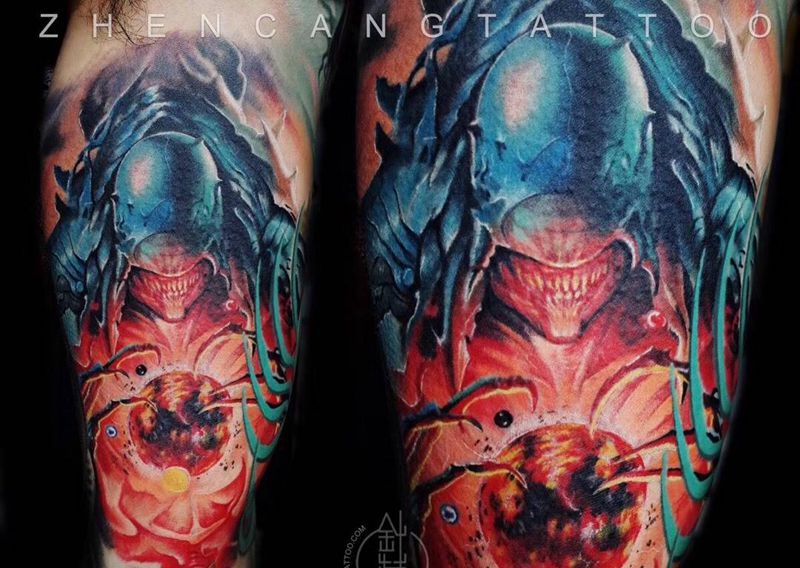 毁灭 · 重生 | 针藏刺青 ·邵钢· 未完待续纹身图片_成品手臂欧美写实邵钢针藏刺青鬼神纹身图案