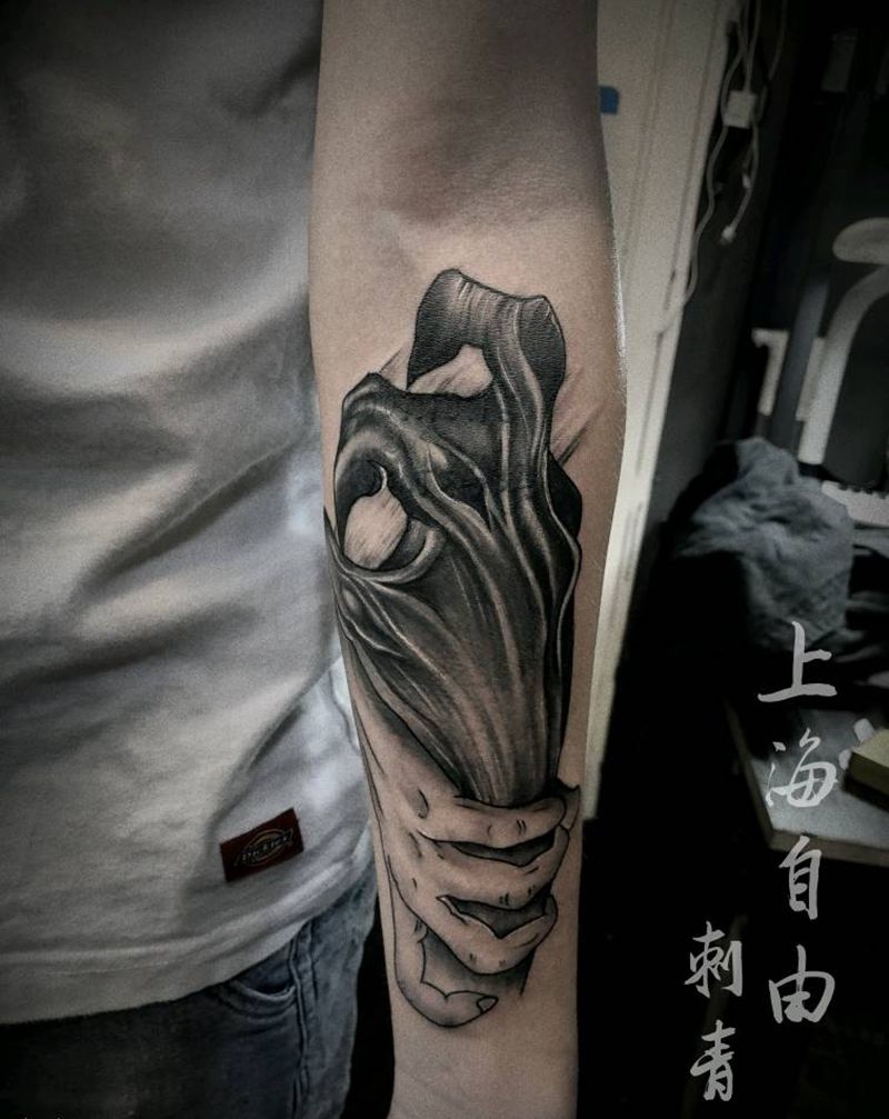 手纹身图片_手臂欧美写实暗黑纹身图案