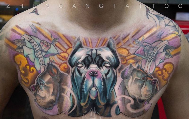 强者之路【花卉非本店作品】| 针藏刺青 ·邵师傅· 作品纹身图片_成品胸部针藏刺青邵钢原创动物纹身图案