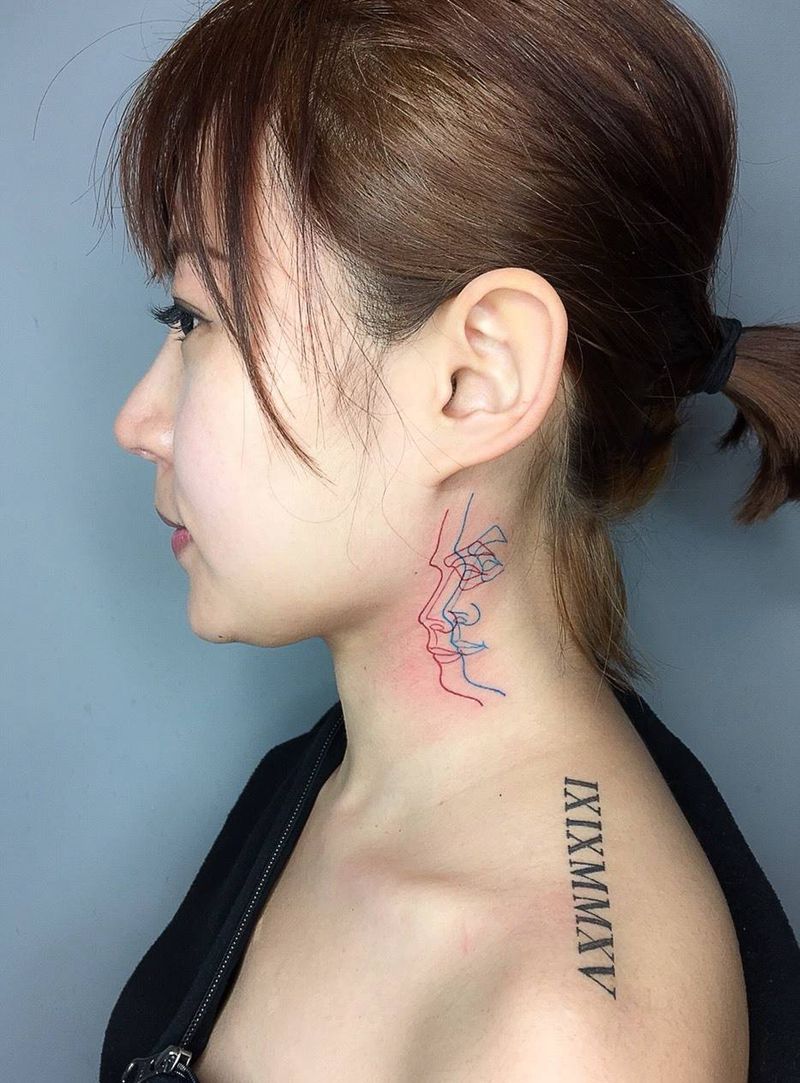 近期小图纹身图片_成品肩部手臂手部欧美清新几何字符人物点线面纹身图案