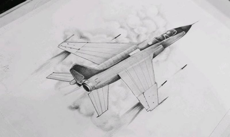 战斗机纹身图片_腿部欧美写实半写实类纹身图案