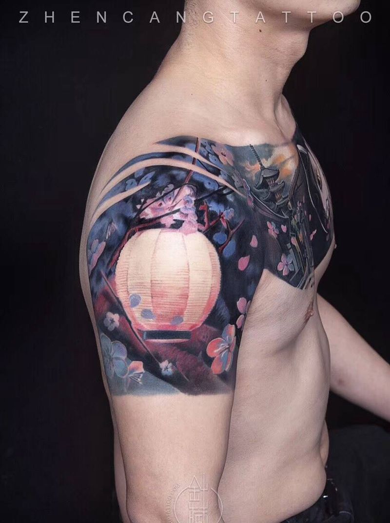 怪谈【图5为遮盖】| 针藏刺青 ·邵师傅· 作品纹身图片_成品胸部写实原创针藏刺青鬼神人物邵钢静物纹身图案