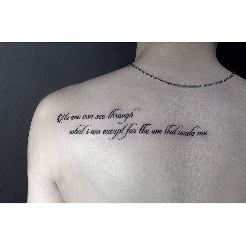 近期文字纹身图片_成品手臂背部清新字符纹身图案