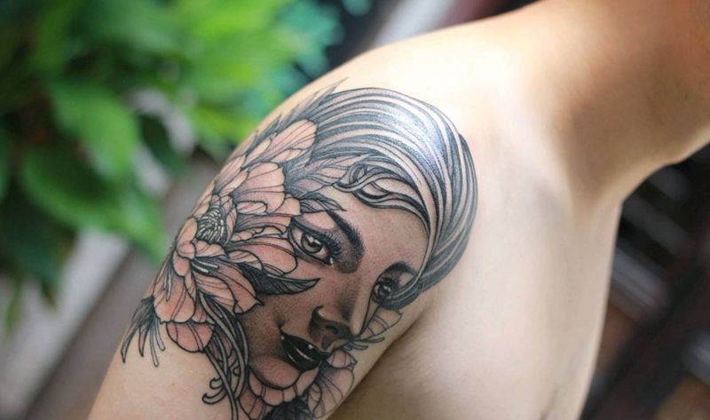 未完待续纹身图片_手臂汉刺青雨针欧式古典纹身图案