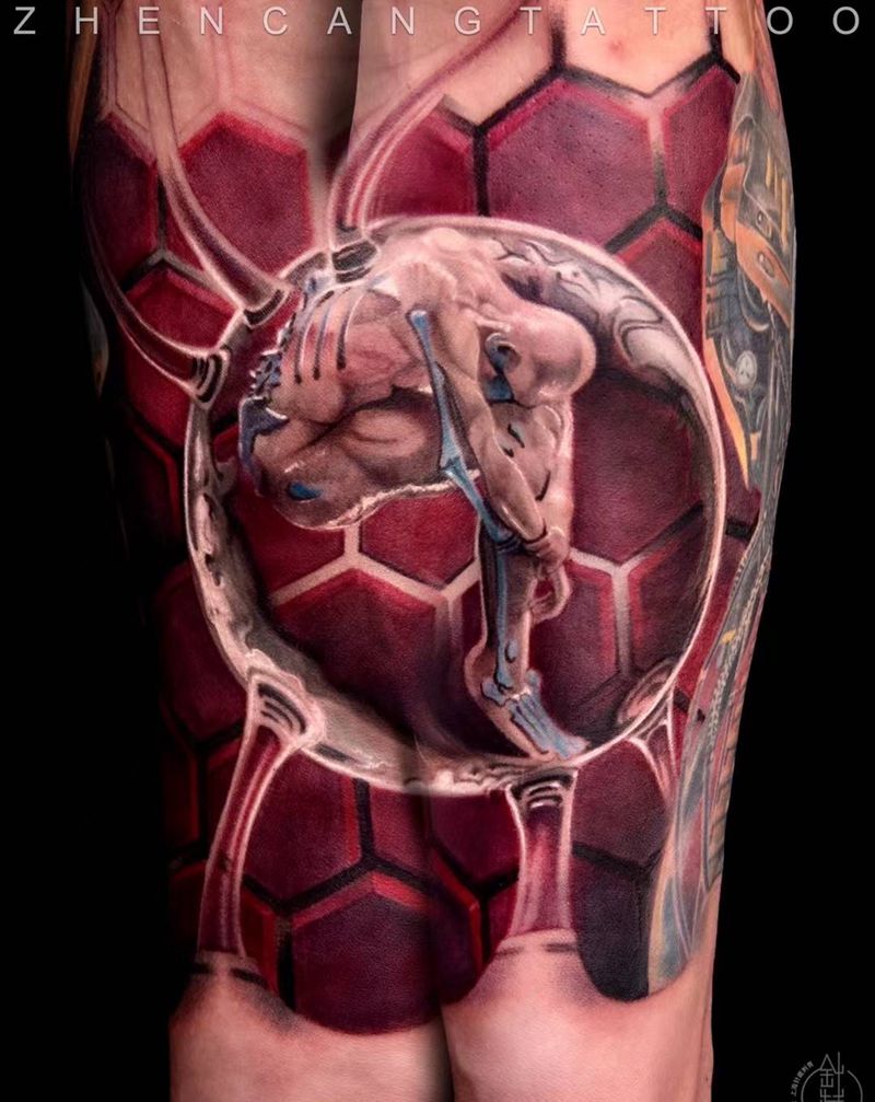 超体纹身图片_手臂欧美写实超现实赛博朋克彩色写实纹身图案
