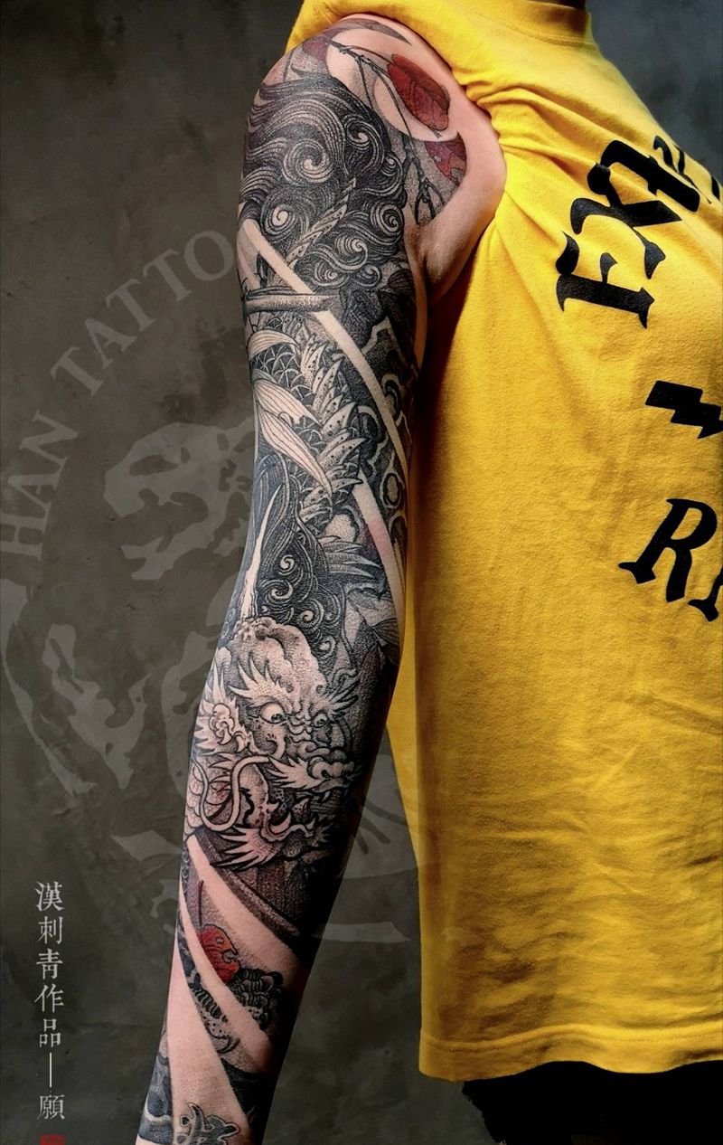 《愿》纹身图片_手臂手部新传统水墨中国风上海纹身图案