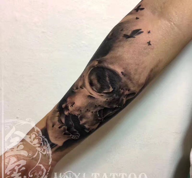 骷髅头纹身图片