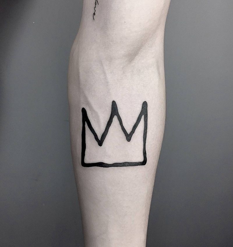 GD同款小皇冠纹身图片_成品手臂清新欧美几何字符纹身图案