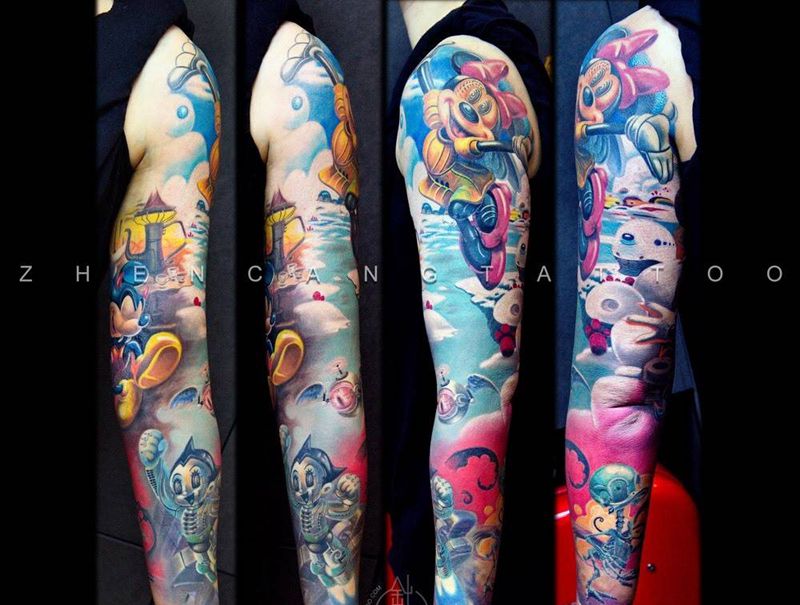 童心 | 针藏刺青主理人 ·邵钢· 作品纹身图片_成品手臂写实动物人物原创针藏刺青邵钢纹身图案