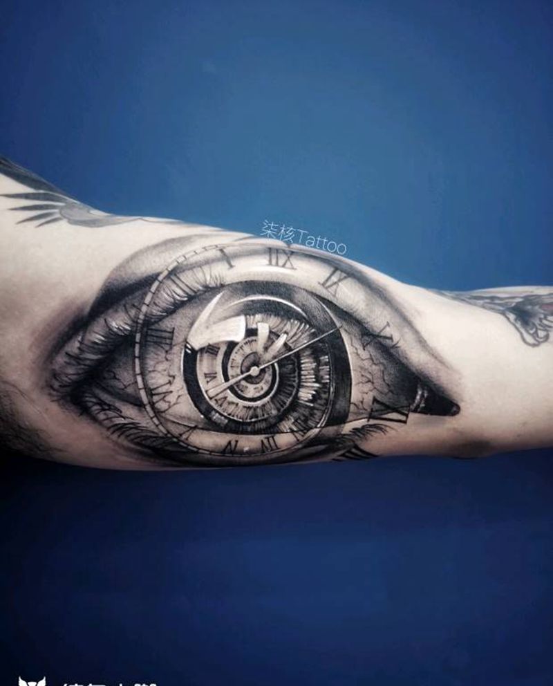 记忆纹身图片_手臂欧美写实眼睛纹身图案