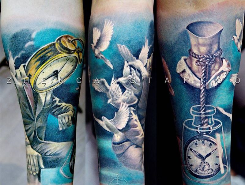 成长是一笔交易 ｜ 针藏刺青邵钢纹身作品纹身图片_成品手臂写实原创针藏刺青邵钢纹身图案